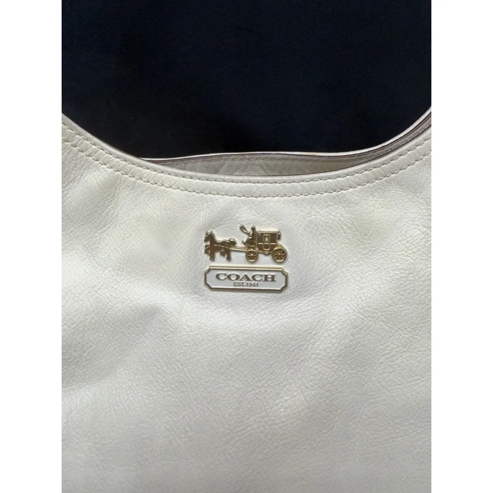 Coach Madison Maggie Ivory Slouchy Hobo Bag Y2K January 2010 #14336 Pink Lining